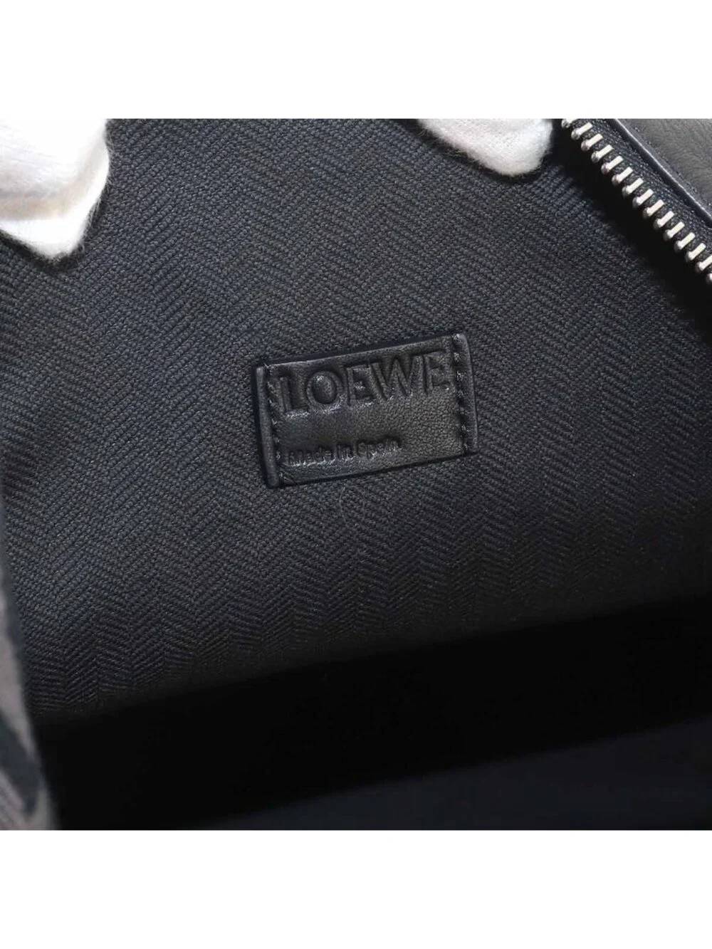 Loewe Cubby Crossbody Shoulder Bag Leather Black Silver